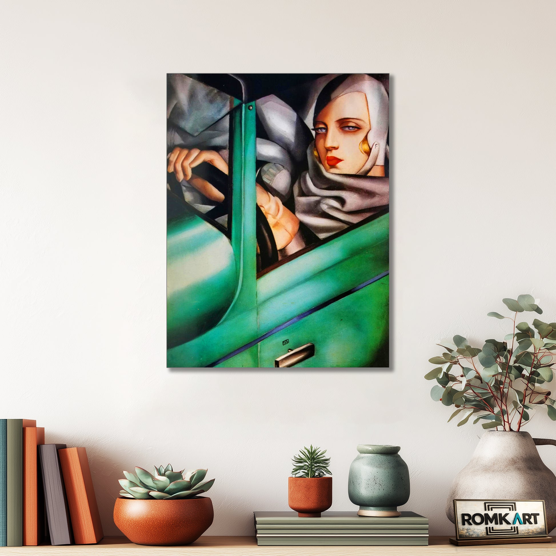 Tamara De Lempicka In A Green Bugatti 1929 – Reproduction