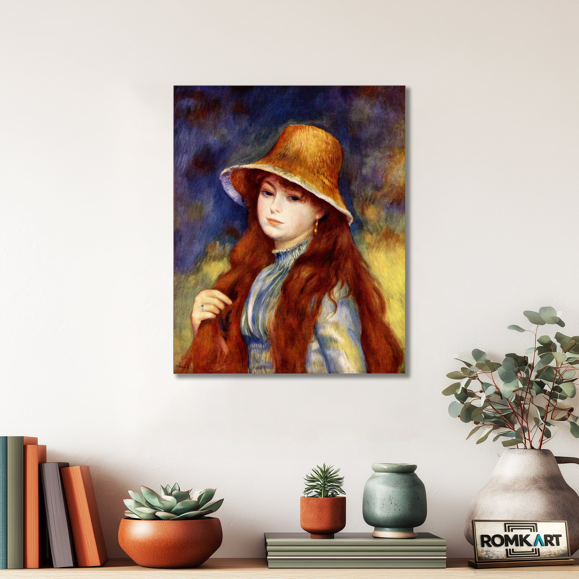 Pierre-auguste Renoir Young Girl In A Straw Hat C1884 – Reproduction