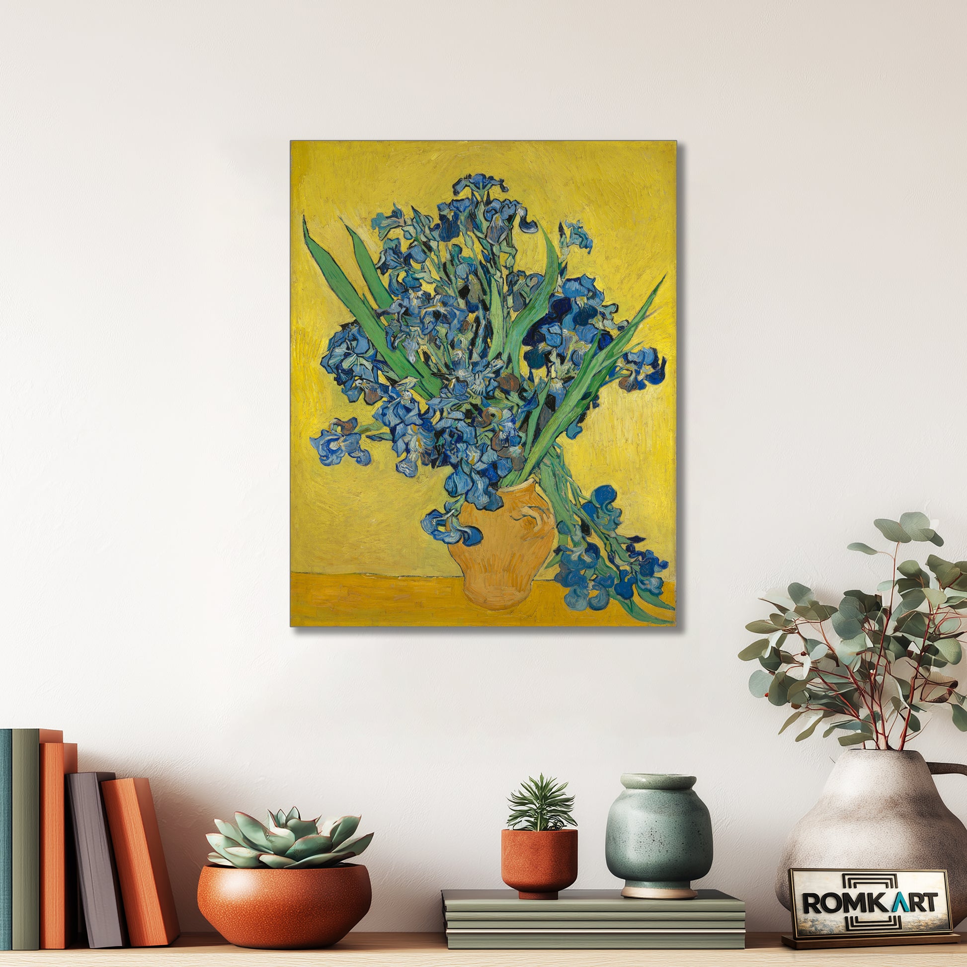 Vincent Van Gogh Vase With Irises Against A Yellow Background 1890 – Reproduction