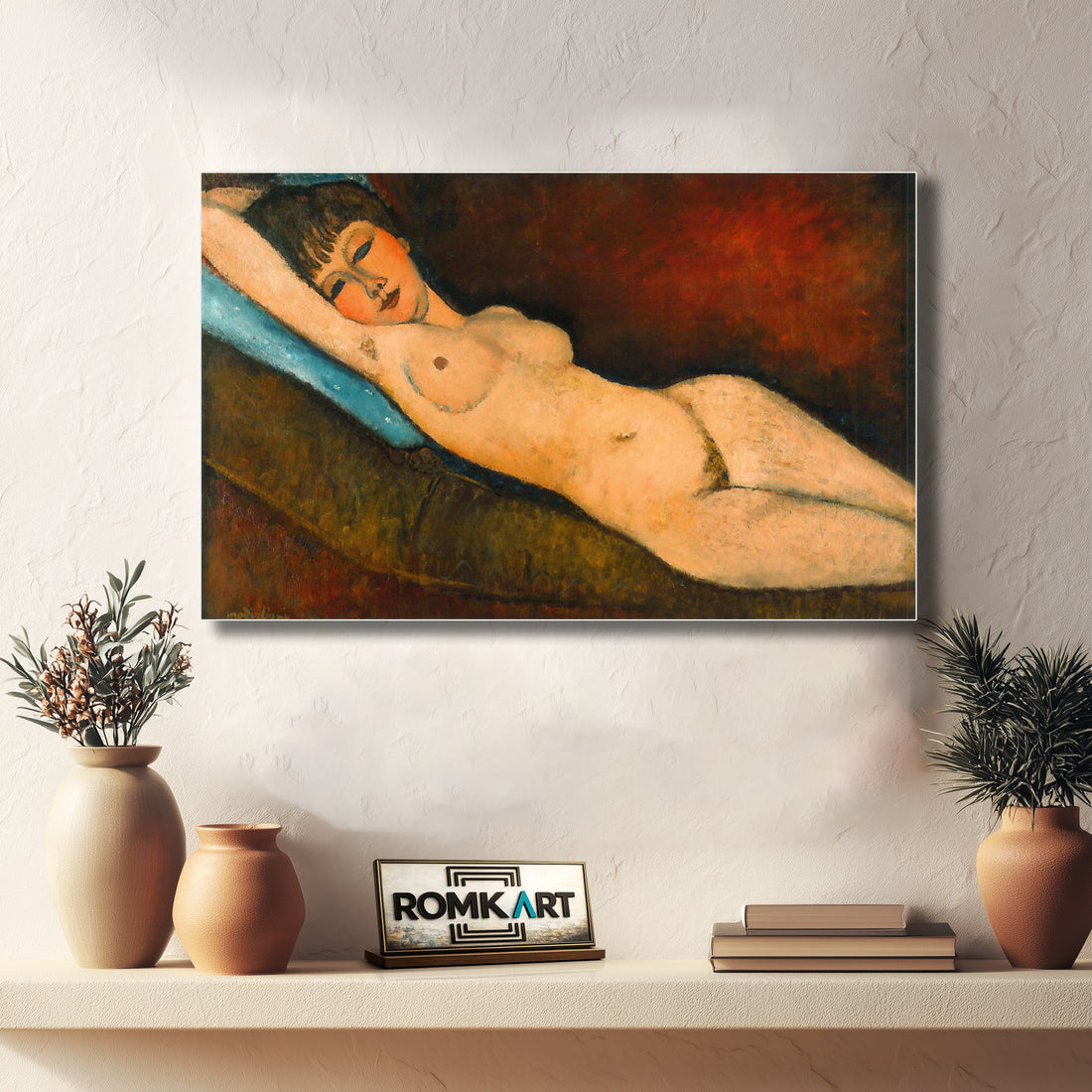 Amedeo Modigliani Reclining Nude On Blue Cushion 1916 – Reproduction