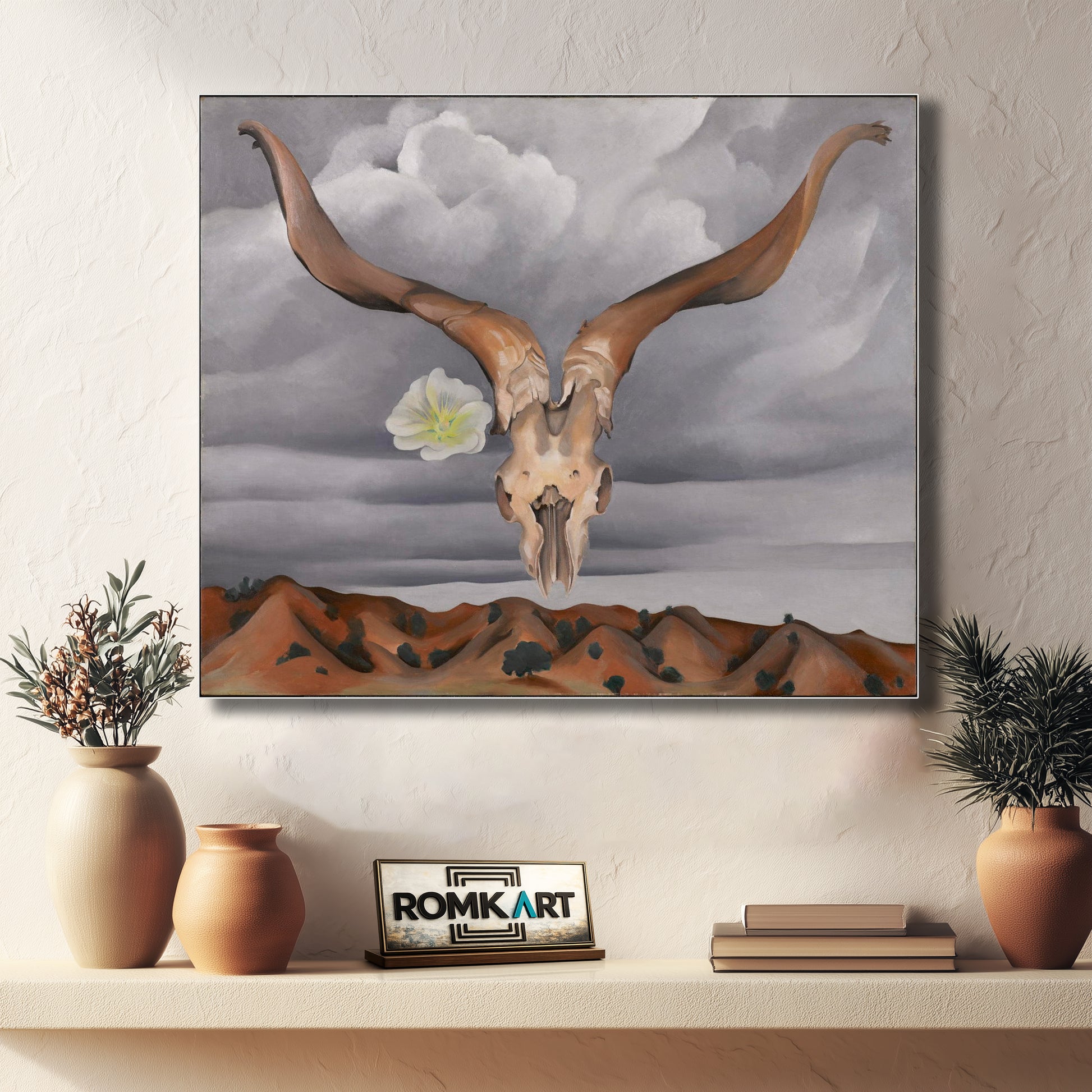 Georgia O'Keeffe Ram's Head White Hollyhock And Little Hills 1935 – Reproduction
