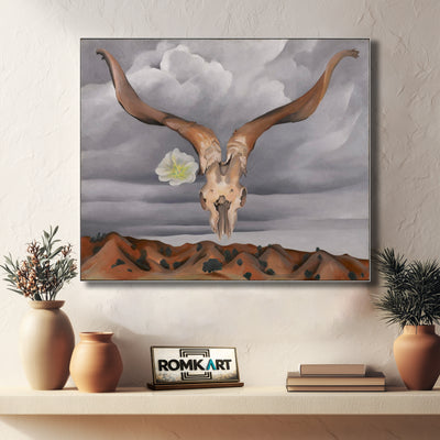 Georgia O'Keeffe Ram's Head White Hollyhock And Little Hills 1935 – Reproduction