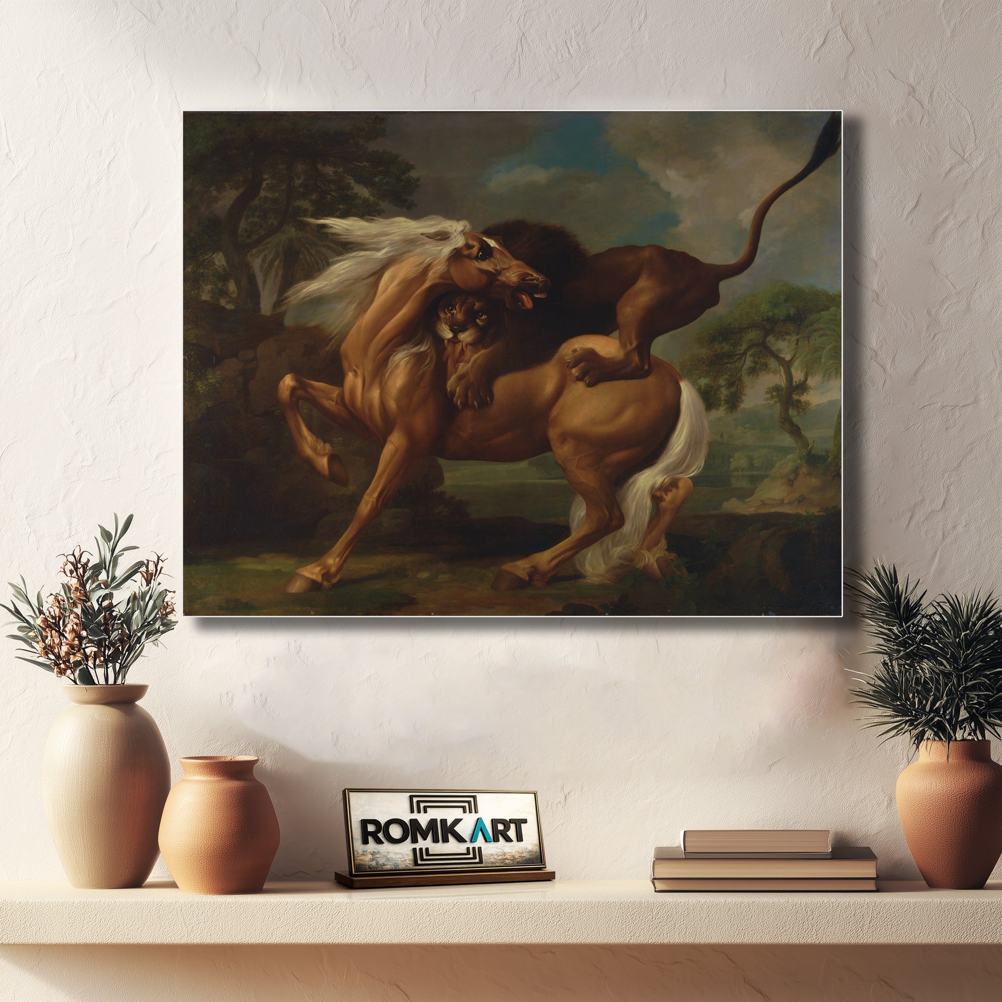 George Stubbs A Lion Attacking A Horse 1762 – Reproduction