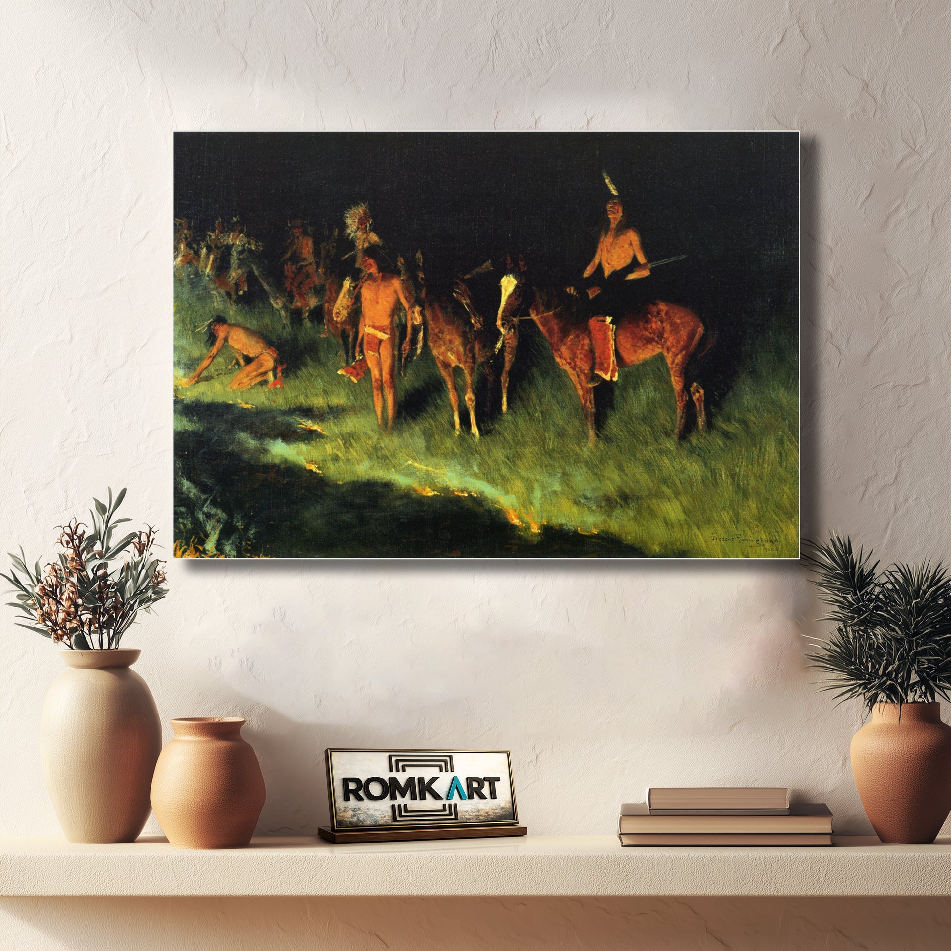 Frederic Remington The Grass Fire 1908 – Reproduction