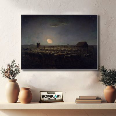 Jean-francois Millet The Sheepfold Moonlight – Reproduction