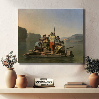 George Caleb Bingham Lighter Relieving A Steamboat Aground – Reproduction