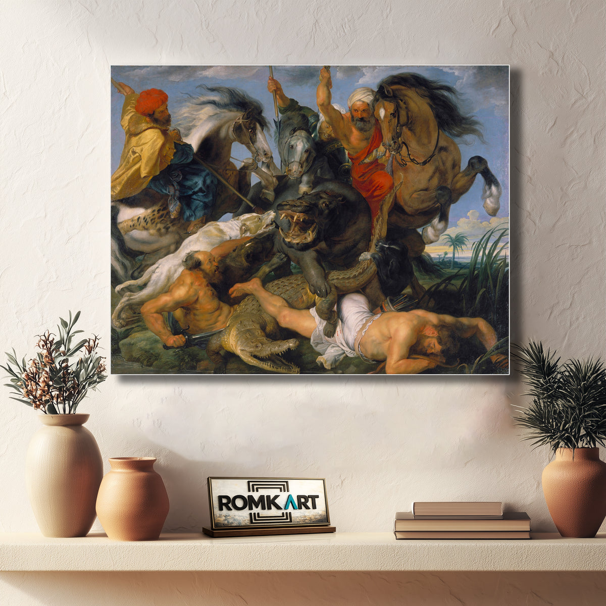 Peter Paul Rubens The Hippopotamus And Crocodile Hunt 1615 – Reproduction