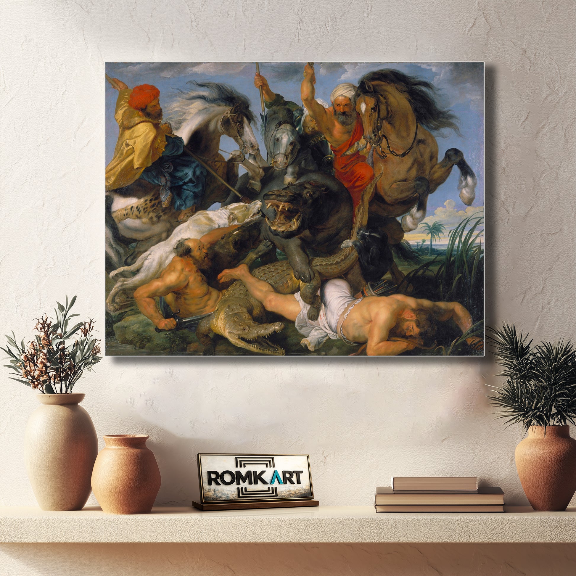 Peter Paul Rubens The Hippopotamus And Crocodile Hunt 1615 – Reproduction