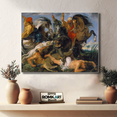 Peter Paul Rubens The Hippopotamus And Crocodile Hunt 1615 – Reproduction