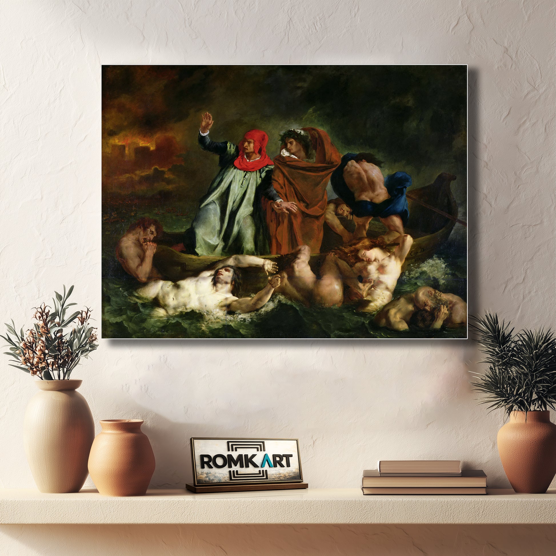 Eugene Delacroix Dante And Virgil In Hell 1822 – Reproduction