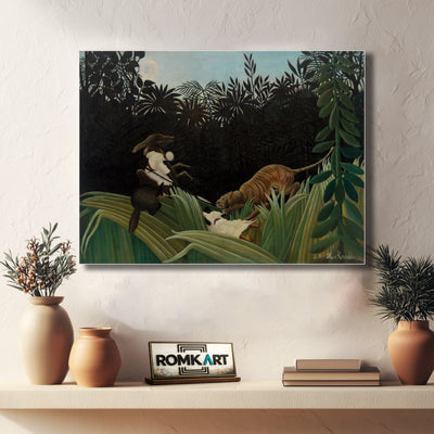 Henri Rousseau Scouts Attacked By A Tiger – Reproduction