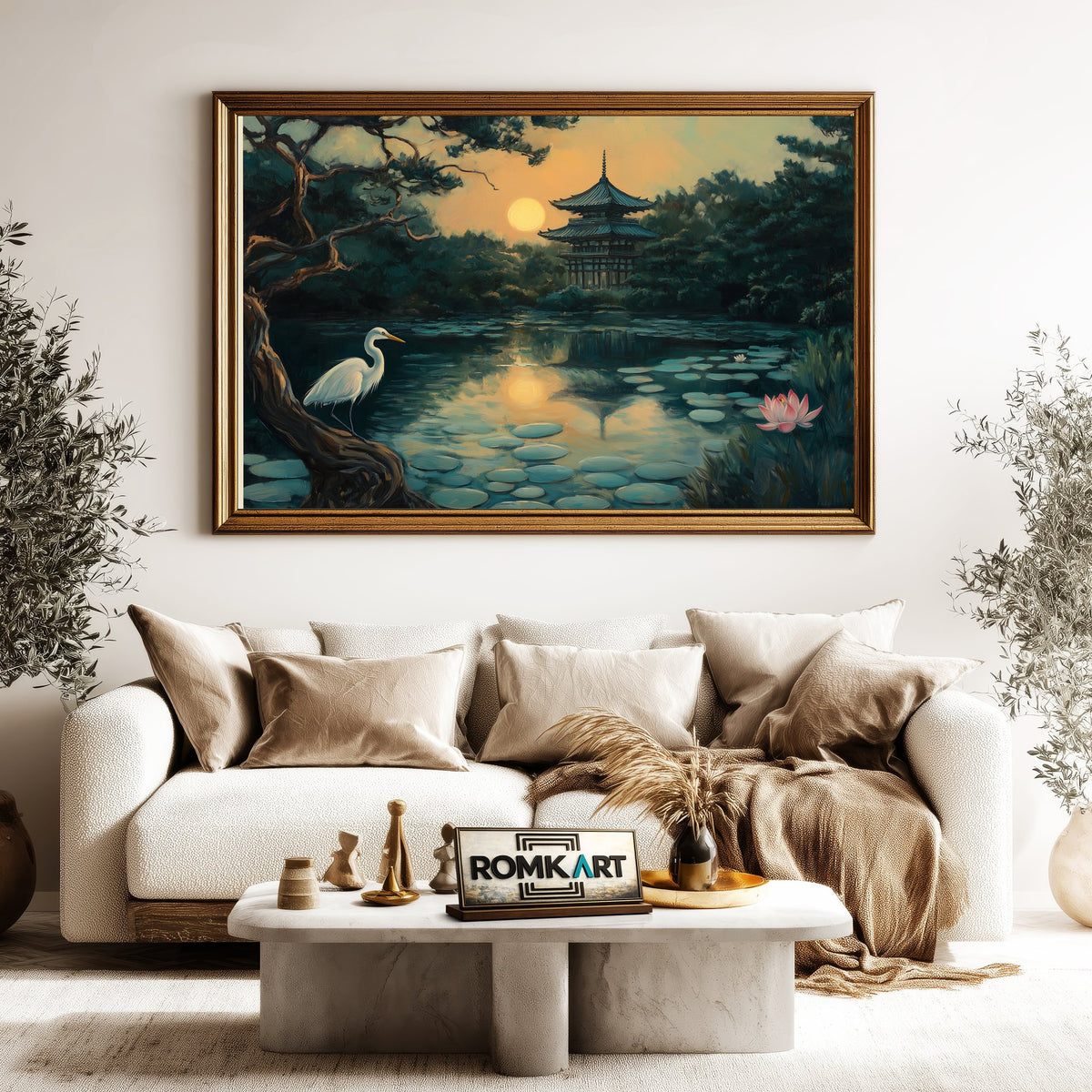 Japanese Garden Asian Art Oil Painting
