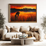 African Lion Wildlife Oil Painting