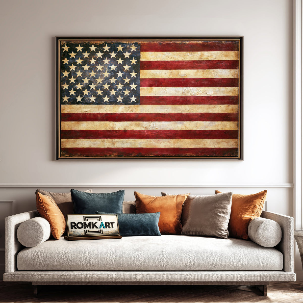 4th Of July American Flag Historical Oil Painting - image 4
