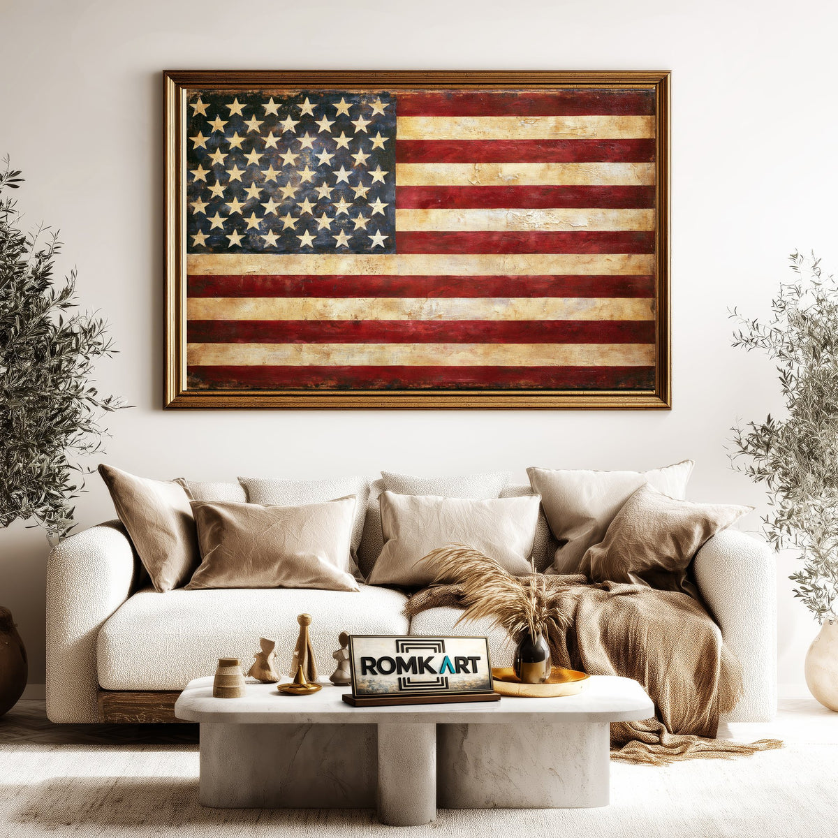 4th Of July American Flag Historical Oil Painting - image 5