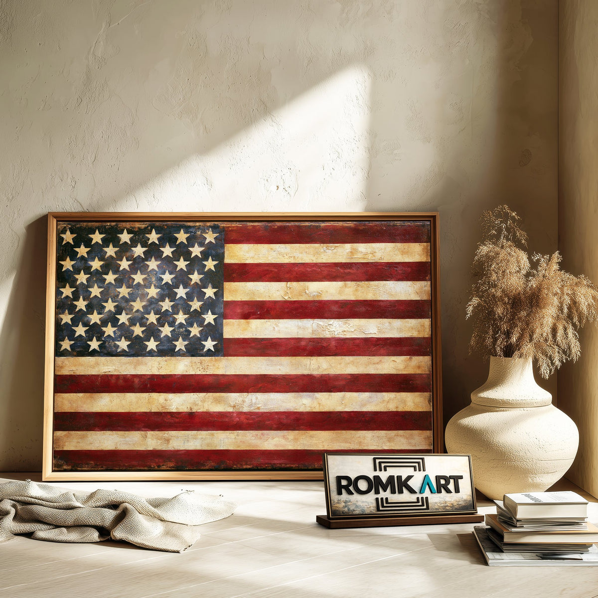 4th Of July American Flag Historical Oil Painting - image 6