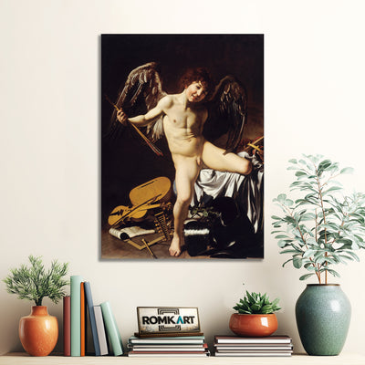 Caravaggio Cupid As Victor Amor Vincit Omnia 1601 – Reproduction