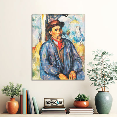 Paul Cezanne Man In A Blue Smock 1896-1897 – Reproduction