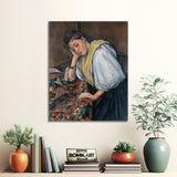 Paul Cezanne Young Italian Woman At A Table – Reproduction