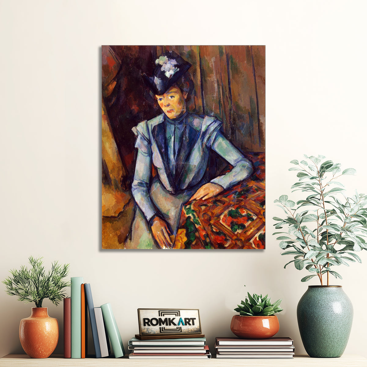 Paul Cezanne Lady In Blue 1900-1904 – Reproduction