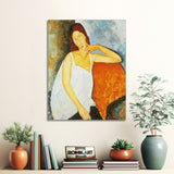 Amedeo Modigliani Portrait Of Jeanne Hebuterne Sitting 1918 – Reproduction