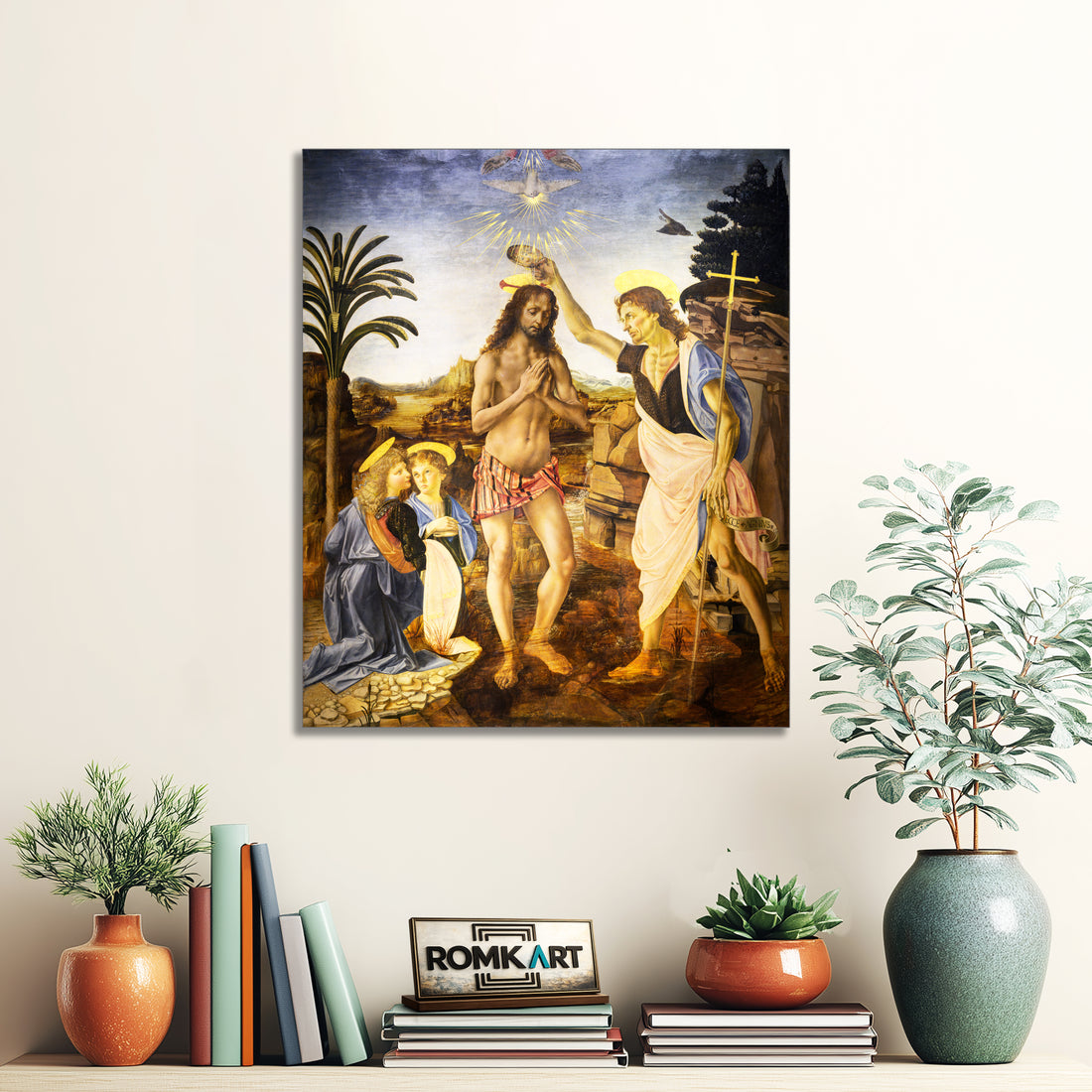 Leonardo Da Vinci The Baptism Of Christ 1470 – Reproduction