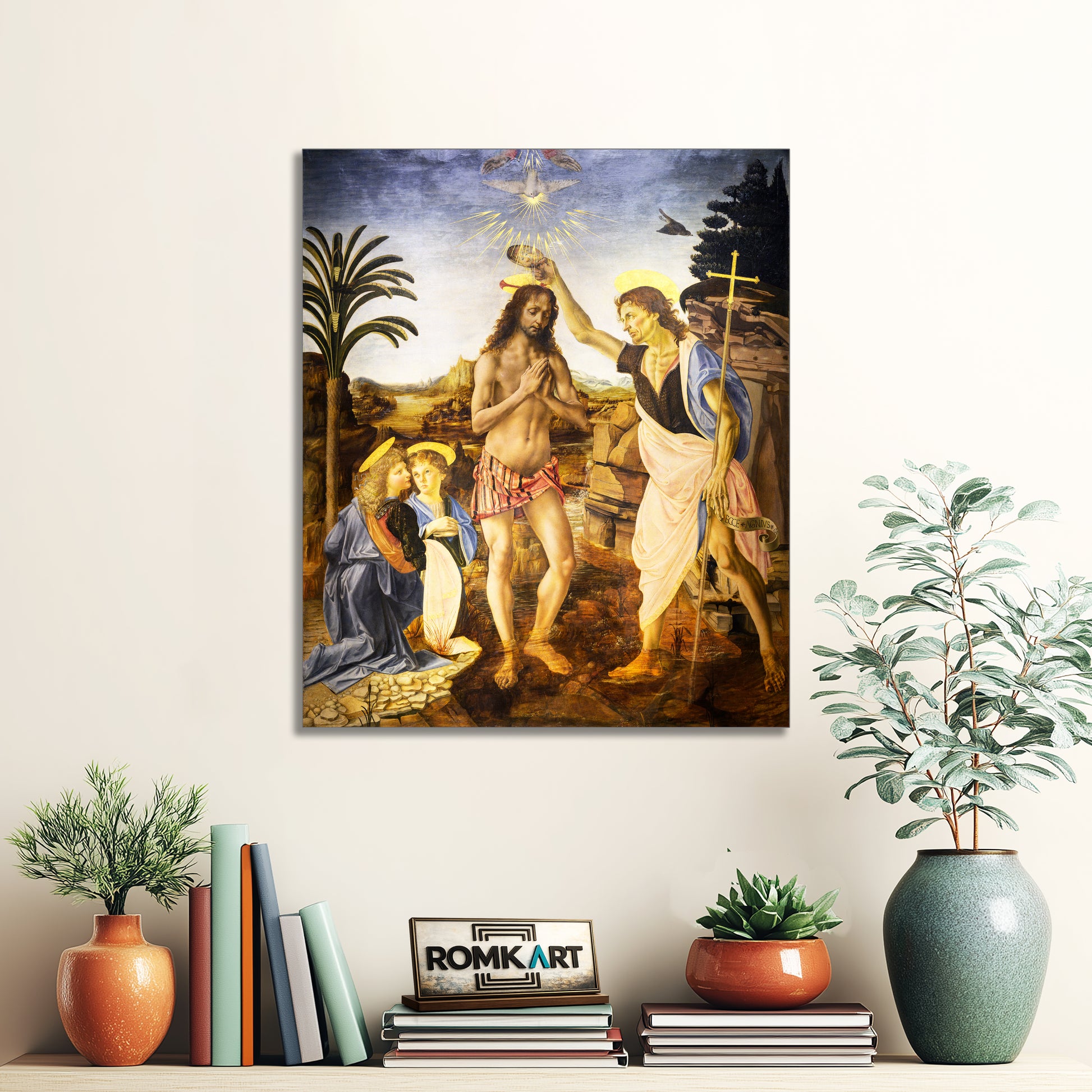 Leonardo Da Vinci The Baptism Of Christ 1470 – Reproduction