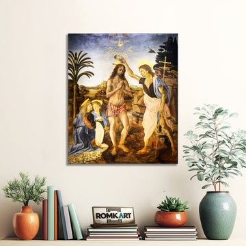 Leonardo Da Vinci The Baptism Of Christ 1470 – Reproduction