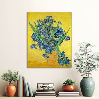 Vincent Van Gogh Vase With Irises Against A Yellow Background 1890 – Reproduction