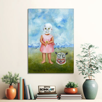 Frida Kahlo Girl With Death Mask 1938 – Reproduction