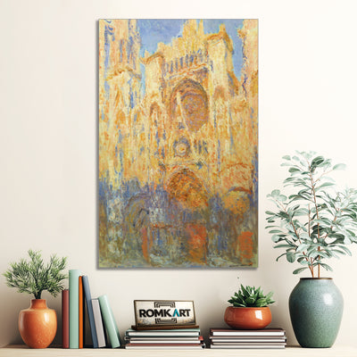 Claude Monet Rouen Cathedral Facade Sunset Harmony In Gold And Blue 1892-1894 – Reproduction
