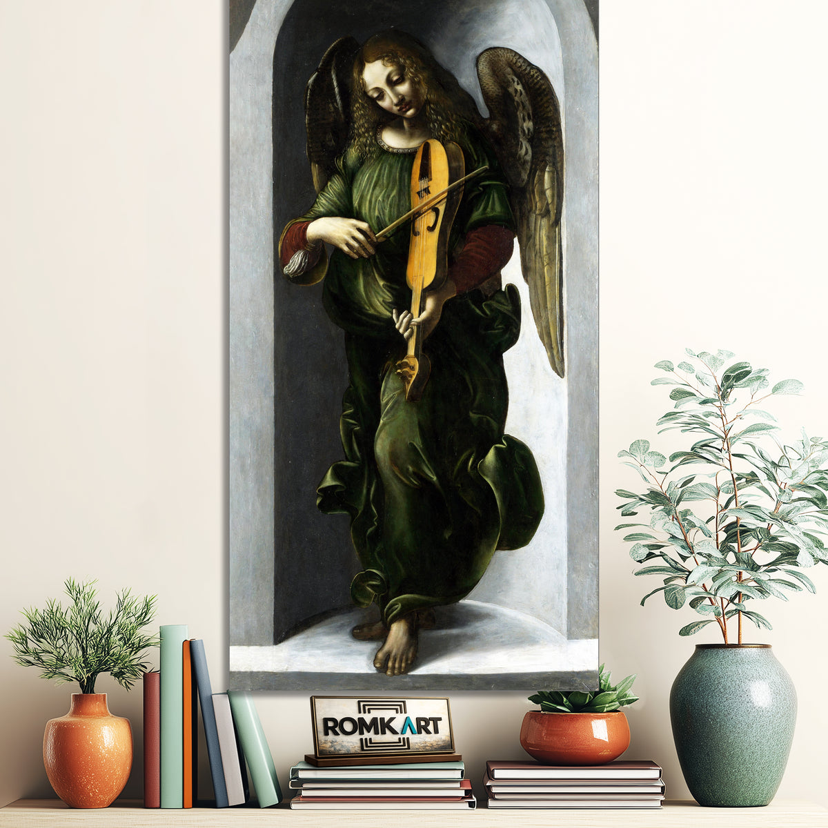 Giovanni Ambrogio De Predis An Angel In Green With A Vielle – Reproduction
