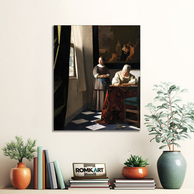 Johannes Vermeer Woman Writing A Letter With Her Maid – Reproduction