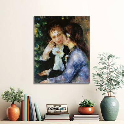 Pierre-auguste Renoir Young Women Talking Confidences – Reproduction