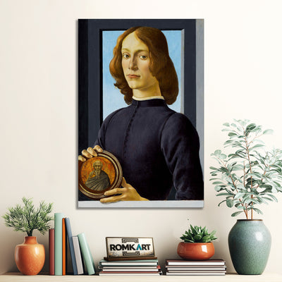 Sandro Botticelli Portrait Of A Young Man Holding A Roundel 1480 – Reproduction