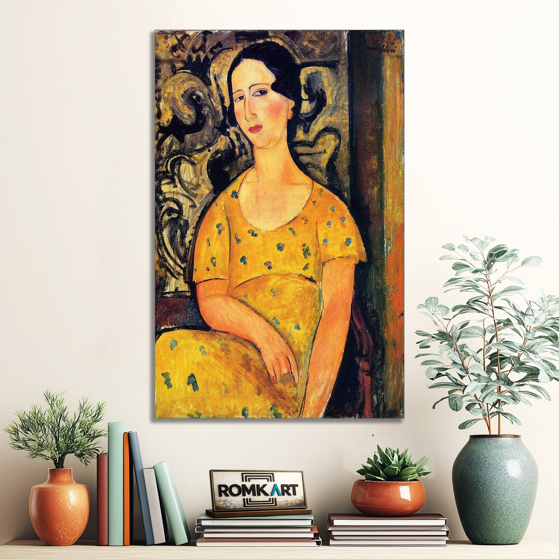 Amedeo Modigliani Young Woman in a Yellow Dress (Madame Modot) 1918 – Reproduction