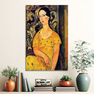 Amedeo Modigliani Young Woman in a Yellow Dress (Madame Modot) 1918 – Reproduction