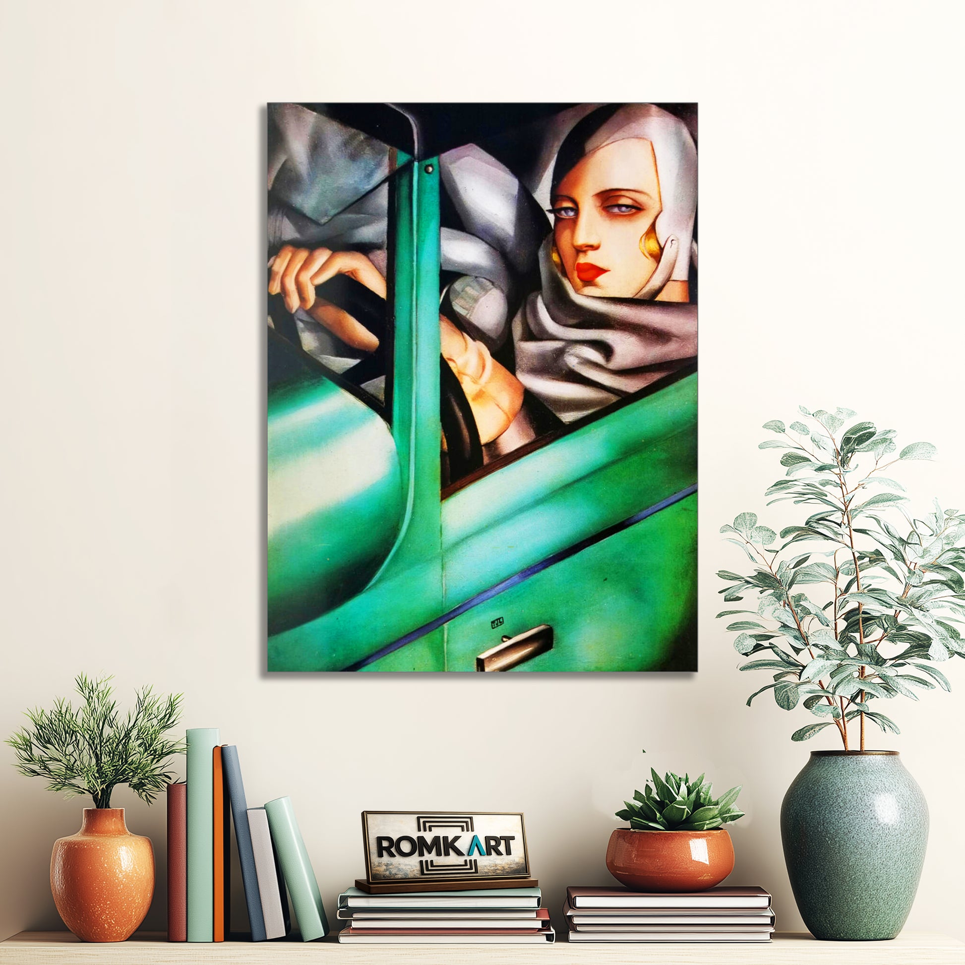 Tamara De Lempicka In A Green Bugatti 1929 – Reproduction