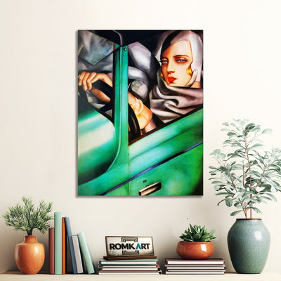 Tamara De Lempicka In A Green Bugatti 1929 – Reproduction