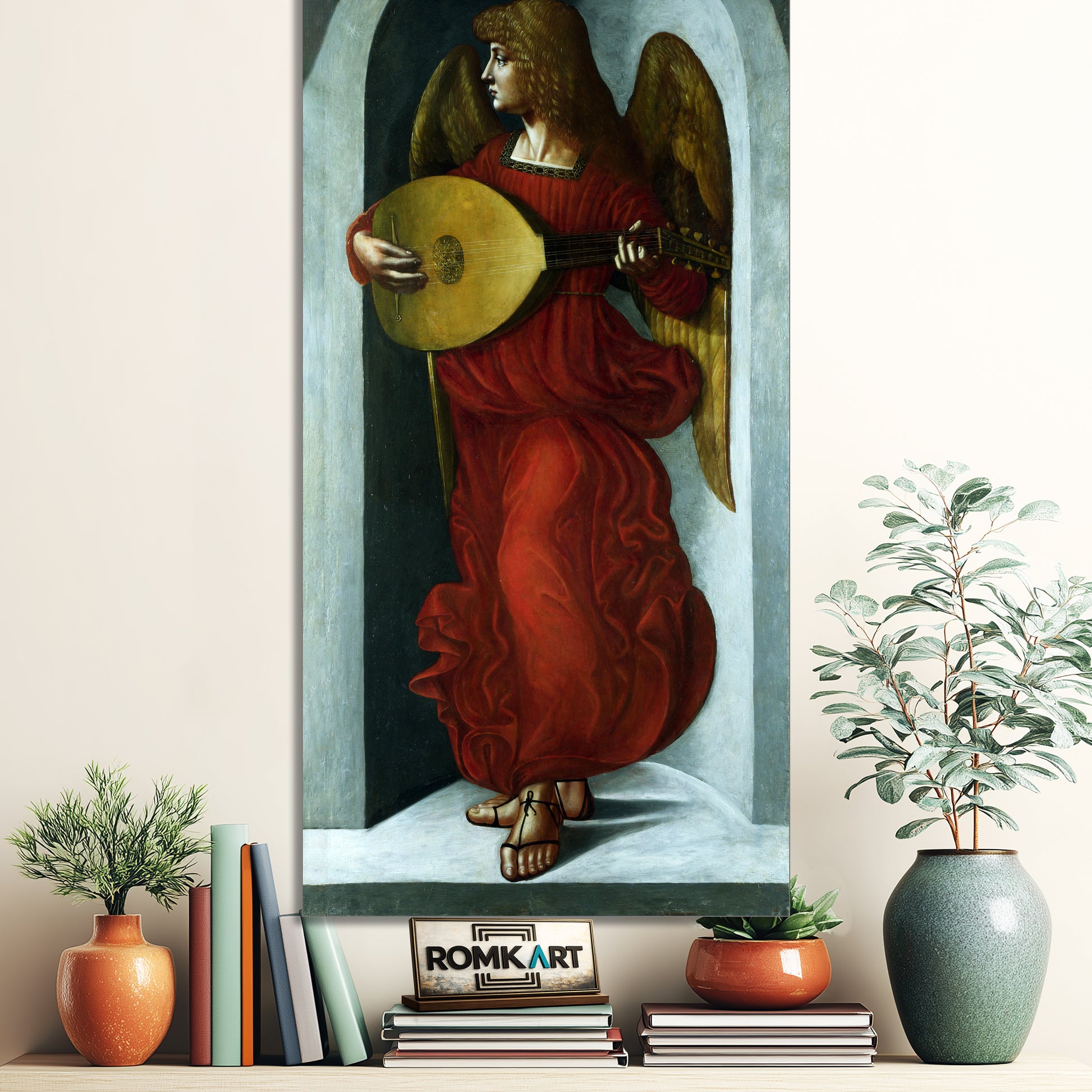 Giovanni Ambrogio De Predis An Angel In Red With A Lute – Reproduction