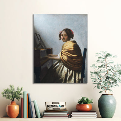 Johannes Vermeer A Young Woman Seated At The Virginals 1670-1672 – Reproduction