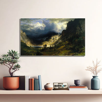 Albert Bierstadt A Storm In The Rocky Mountains 1866 - Reproduction by RomKart - Hand-Painted Oil Painting