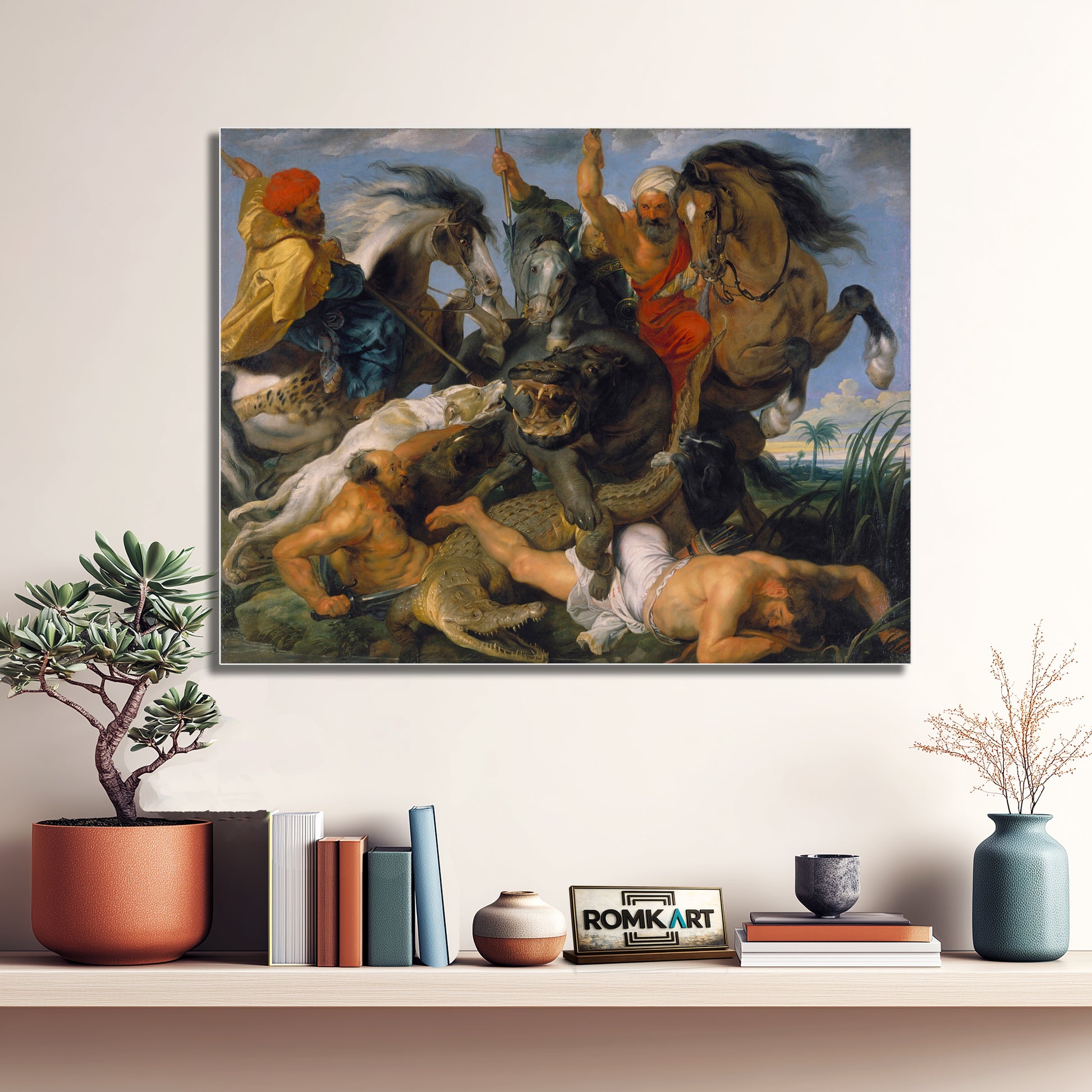 Peter Paul Rubens The Hippopotamus And Crocodile Hunt 1615 – Reproduction