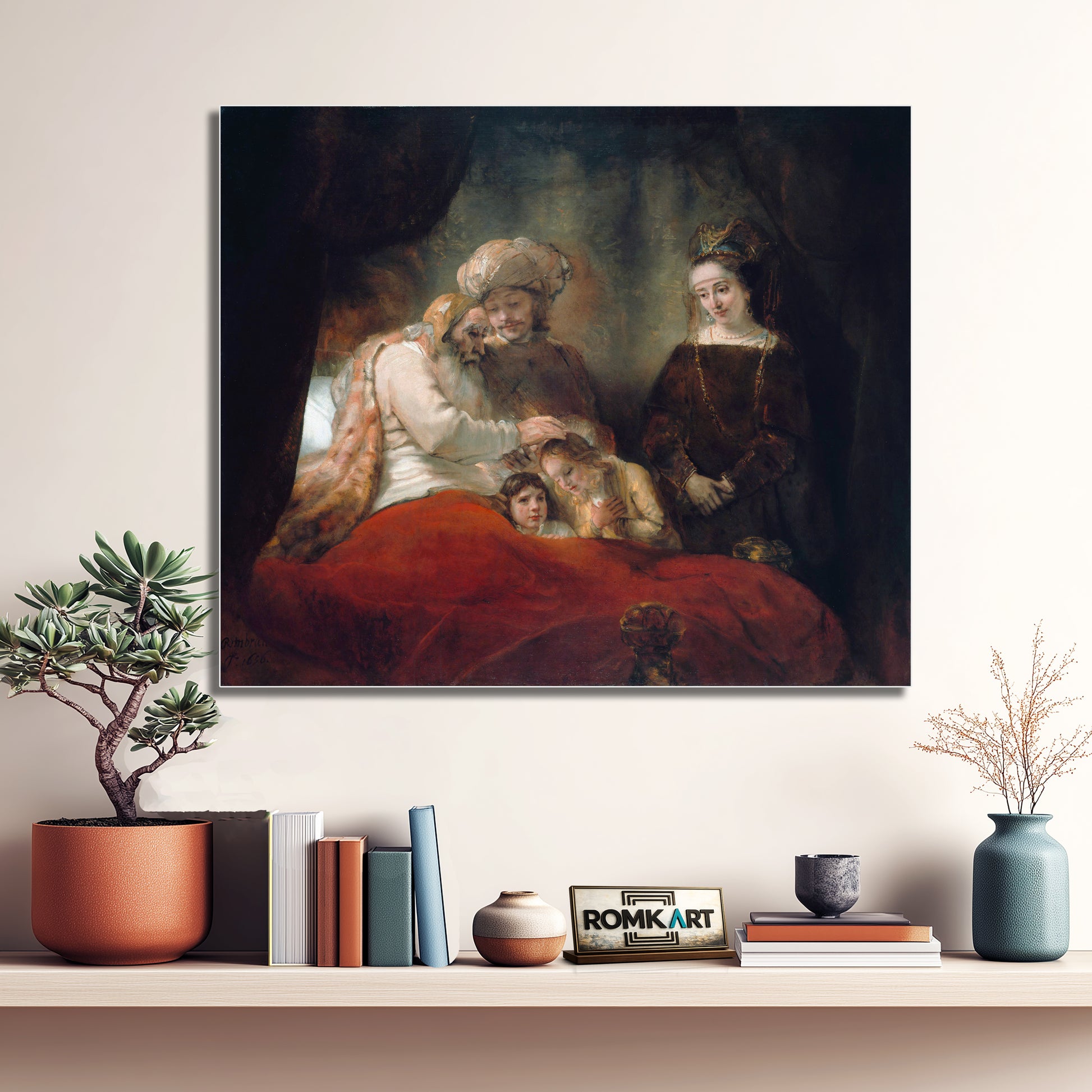 Rembrandt Jacob Blessing The Sons Of Joseph 1656 – Reproduction