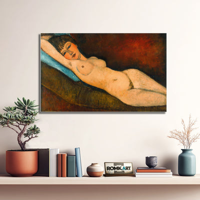 Amedeo Modigliani Reclining Nude On Blue Cushion 1916 – Reproduction