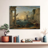 Claude Lorrain Seaport With The Embarkation Of The Queen Of Sheba 1648 – Reproduction