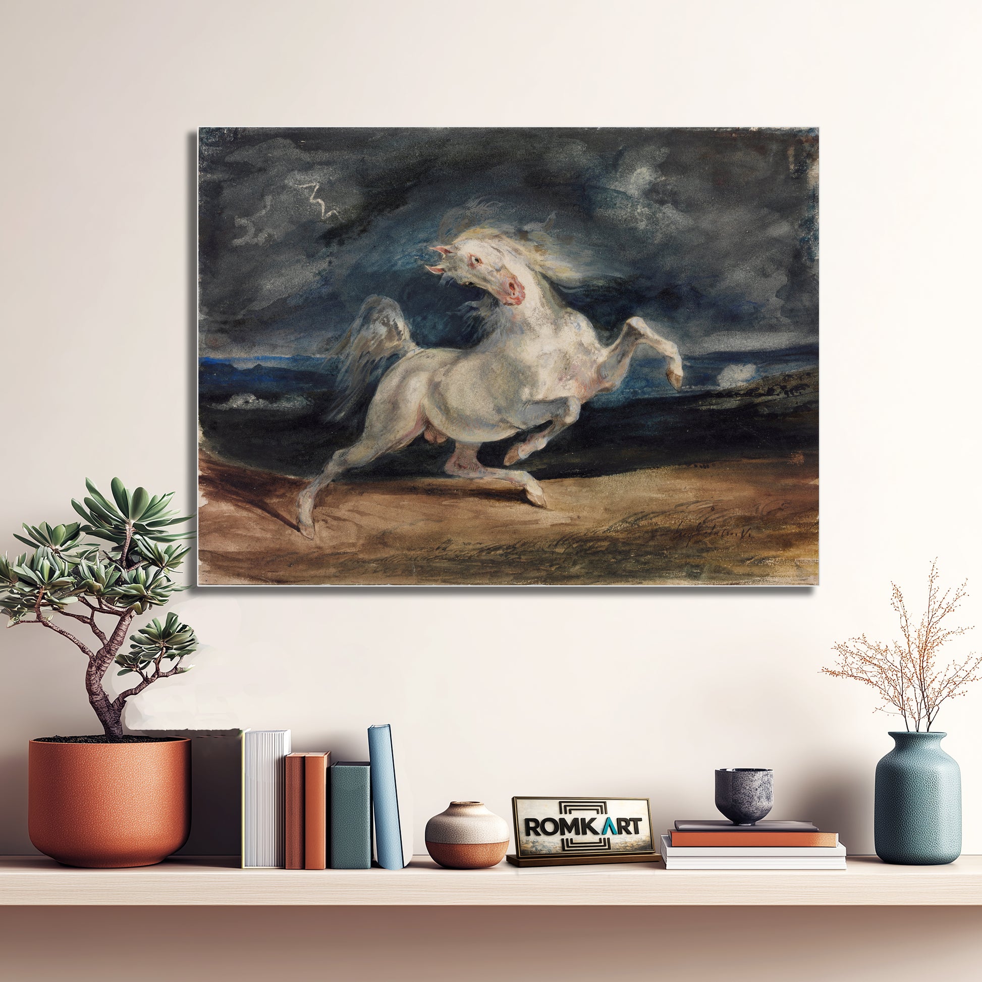 Eugene Delacroix Horse Frightened By A Thunderstorm 1824 – Reproduction