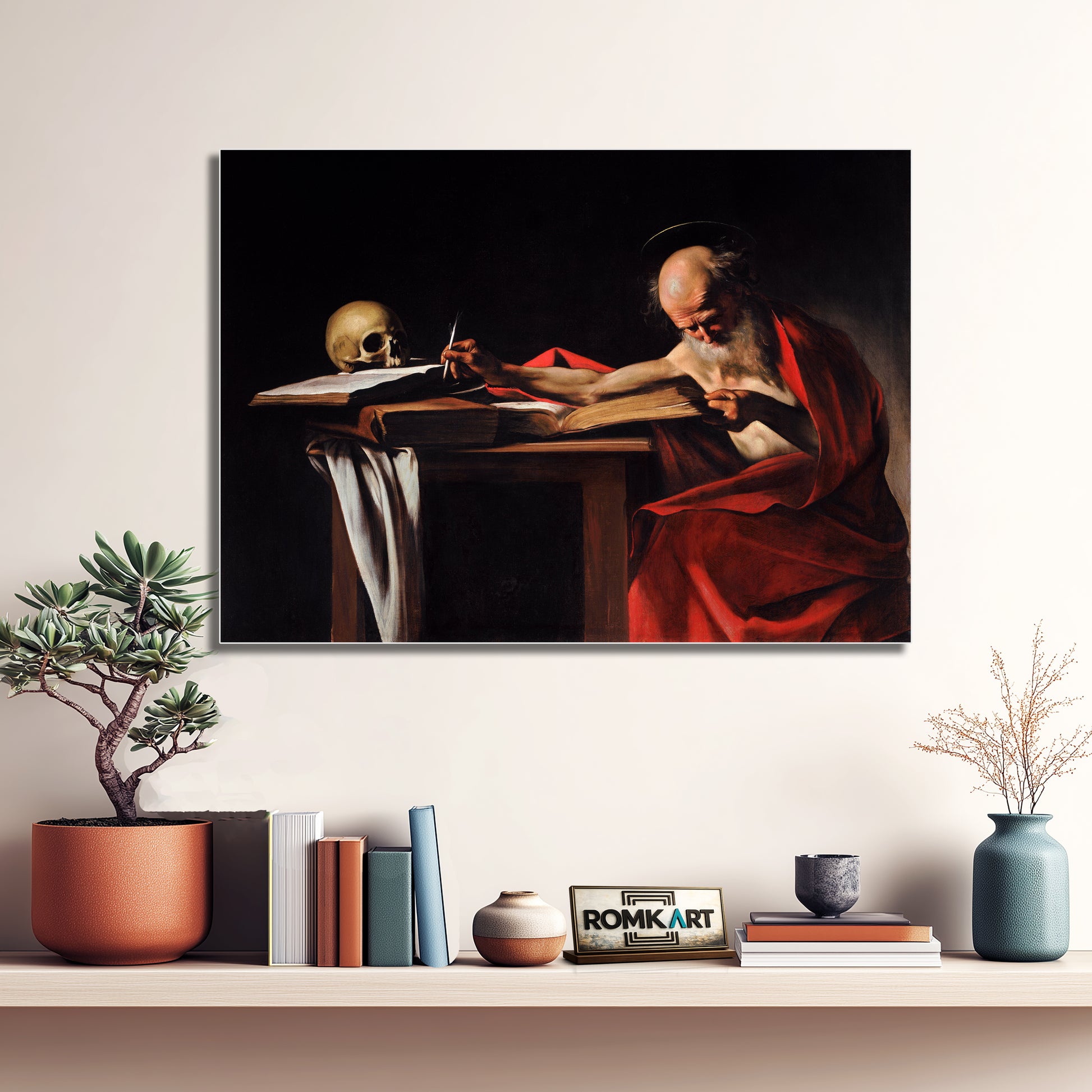 Caravaggio Saint Jerome Writing 1605-06 – Reproduction
