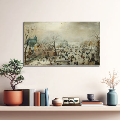 Hendrick Avercamp Winter Landscape With Ice Skaters 1608 – Reproduction