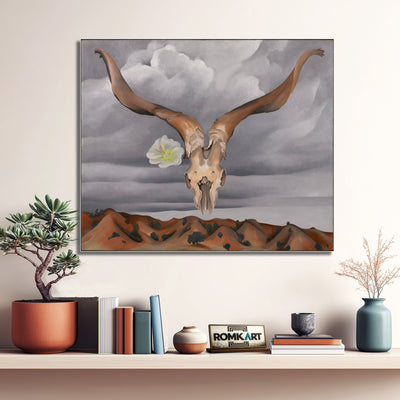 Georgia O'Keeffe Ram's Head White Hollyhock And Little Hills 1935 – Reproduction